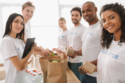 group of volunteers smiling